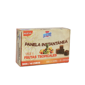 Panela instantánea en cubo sabor a Frutos Tropicales de 380g x 48 Cubos