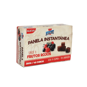 Panela instantánea en cubo sabor a Frutos Rojos 380 g / 48 Cubos